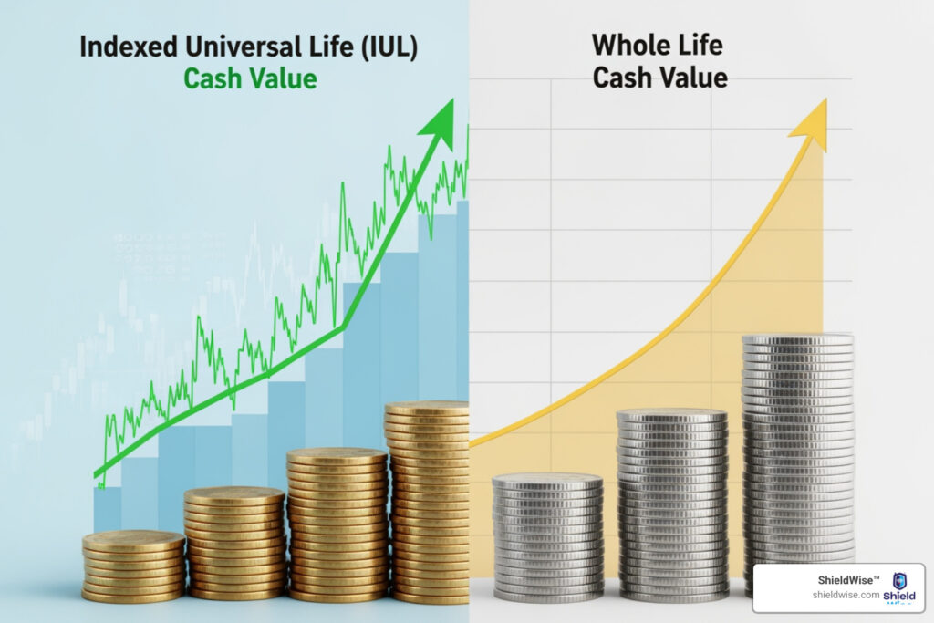 indexed universal life cash value versus whole life