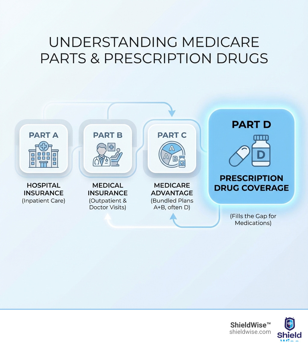 Overview of Medicare Part A, Part B, Medicare Advantage and Part D prescription drug coverage